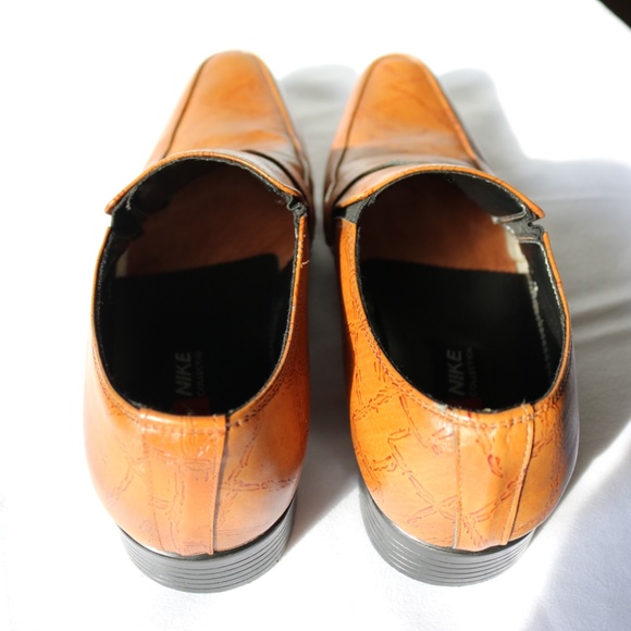 Vero Cuoio NIKE Collection Brown Leather Dress Shoes Loafers Slip On Mens Sz 40 - Picture 10 of 15
